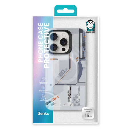 iPhone 15 Pro Kılıf MagSafe Şarj Özellikli Mekanik Tasarımlı Benks Perspective Serisi Kapak