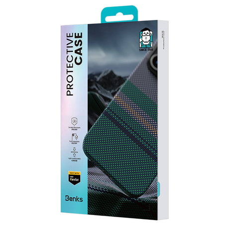iPhone 15 Pro Max Kılıf Magsafe Şarj Özellikli Karbon Fiber Tasarımlı Benks Aurora ArmorPro Kevlar Kapak