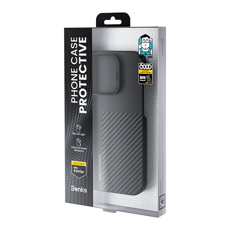 iPhone 15 Pro Max Magsafe Şarj Özellikli Karbon Fiber Benks Montage ArmorAir Kevlar Kapak