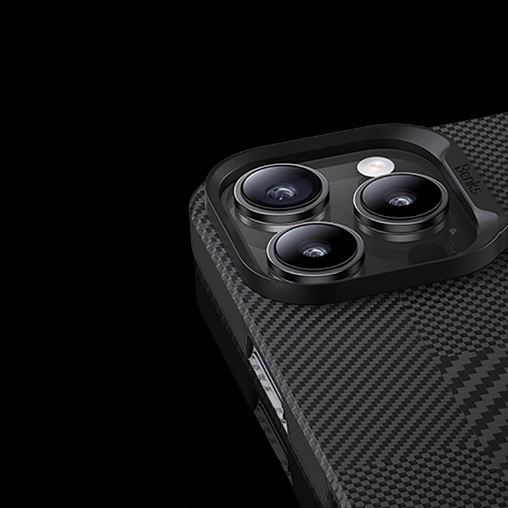 iPhone 16 Kılıf Magsafe Şarj Özellikli Karbon Fiber Benks Montage ArmorAir Kevlar Kapak