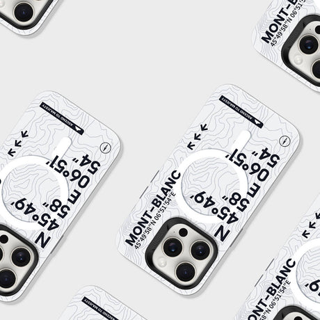 iPhone 16 Plus Kılıf Magsafe Şarj Özellikli Koordinat Yazı Desenli Benks Summit Serisi Kapak