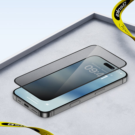 iPhone 16 Pro Benks Ultra İnce Kenarlı Privacy Hayalet Ekran Koruyucu + Kolay Uygulama Aparatlı
