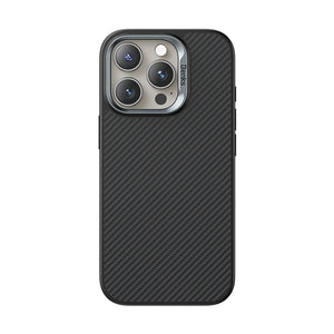 Apple iPhone 16 Pro Kılıf Karbon Fiber M-safe Şarj Özellikli Kamerra Kontrol Butonlu Benks Hybrid ArmorPro 600D Kevlar Kapak