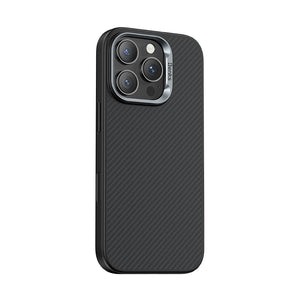 Apple iPhone 16 Pro Kılıf Karbon Fiber M-safe Şarj Özellikli Kamerra Kontrol Butonlu Benks Hybrid ArmorPro 600D Kevlar Kapak