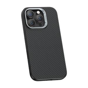 Apple iPhone 16 Pro Kılıf Karbon Fiber M-safe Şarj Özellikli Kamerra Kontrol Butonlu Benks Hybrid ArmorPro 600D Kevlar Kapak