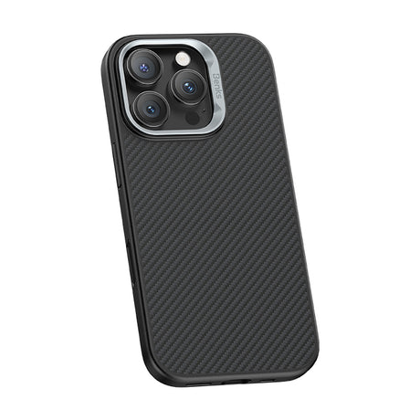 iPhone 16 Pro Kılıf Karbon Fiber M-safe Şarj Özellikli Kamerra Kontrol Butonlu Benks Hybrid ArmorPro 600D Kevlar Kapak
