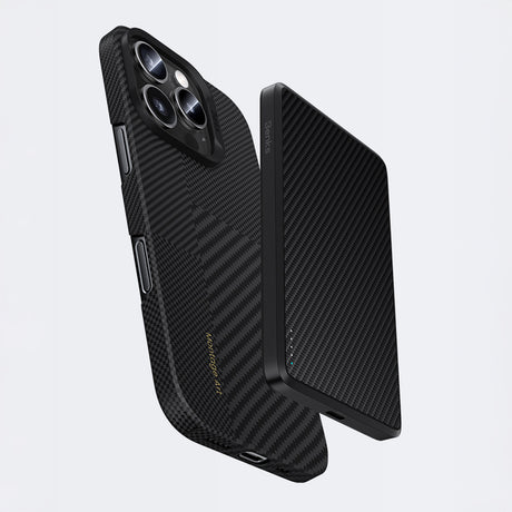 iPhone 16 Pro Kılıf M-safe Şarj Özellikli Karbon Fiber Metal Kamera Çerçeveli Benks Montage ArmorAir Kevlar Kapak