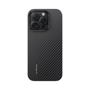 iPhone 16 Pro Kılıf M-safe Şarj Özellikli Karbon Fiber Metal Kamera Çerçeveli Benks Montage ArmorAir Kevlar Kapak