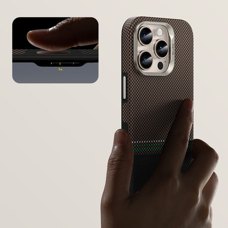 iPhone 16 Pro Kılıf Magsafe Şarj Özellikli Karbon Fiber Tasarımlı Benks Prestige ArmorPro Kevlar Kapak