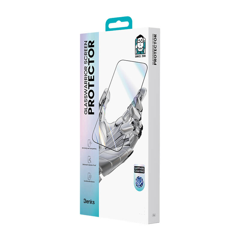 iPhone 16 Pro Max Benks Glass Warrior Safir Coating 0.3mm Cam Ekran Koruyucu + Kolay Uygulama Aparatı