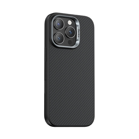 Apple iPhone 16 Pro Max Kılıf Karbon Fiber M-safe Şarj Özellikli Kamera Kontrol Butonlu Benks Hybrid ArmorPro 600D Kevlar Kapak