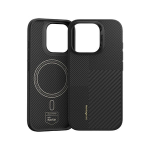 iPhone 16 Pro Max Kılıf Karbon Fiber M-safe Şarj Özellikli Kamera Kontrol Butonlu Benks Hybrid ArmorPro Montage Kevlar Kapak