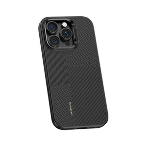 iPhone 16 Pro Max Kılıf Karbon Fiber M-safe Şarj Özellikli Kamera Kontrol Butonlu Benks Hybrid ArmorPro Montage Kevlar Kapak
