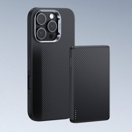 iPhone 16 Pro Max Kılıf Karbon Fiber Magsafe Şarj Özellikli Benks Hybrid ArmorPro 600D Kevlar Kapak