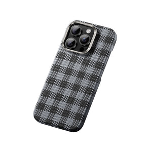 Apple iPhone 16 Pro Max Kılıf M-safe Şarj Özellikli Ekose Tasarımlı Benks ArmorVichy Kevlar Kapak