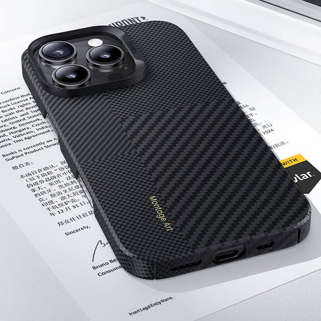 iPhone 16 Pro Max Kılıf Magsafe Şarj Özellikli Karbon Fiber Benks Montage ArmorAir Kevlar Kapak