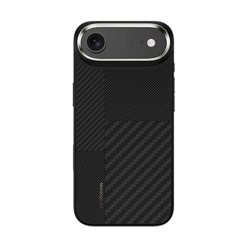 iPhone 17 Air Kılıf M-safe Şarj Özellikli Karbon Fiber Benks Montage Hybrid ArmorPro Kevlar Kapak