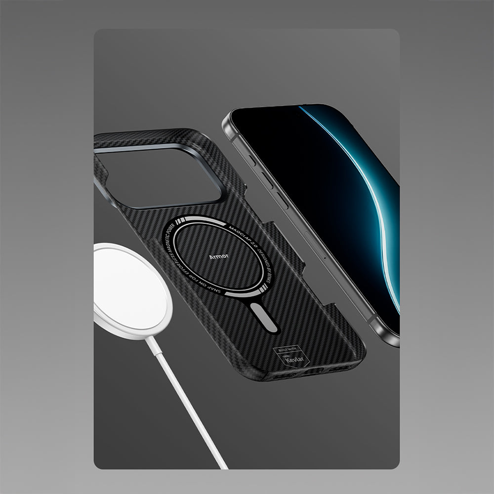 iPhone 17 Kılıf Benks M-safe Şarj Özellikli Metal Kamera Çerçeveli Magnetik ArmorAir 600D Kevlar Fiber Kapak