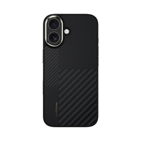 Apple iPhone 17 Kılıf M-safe Şarj Özellikli Karbon Fiber Benks Montage Hybrid ArmorPro Kevlar Kapak