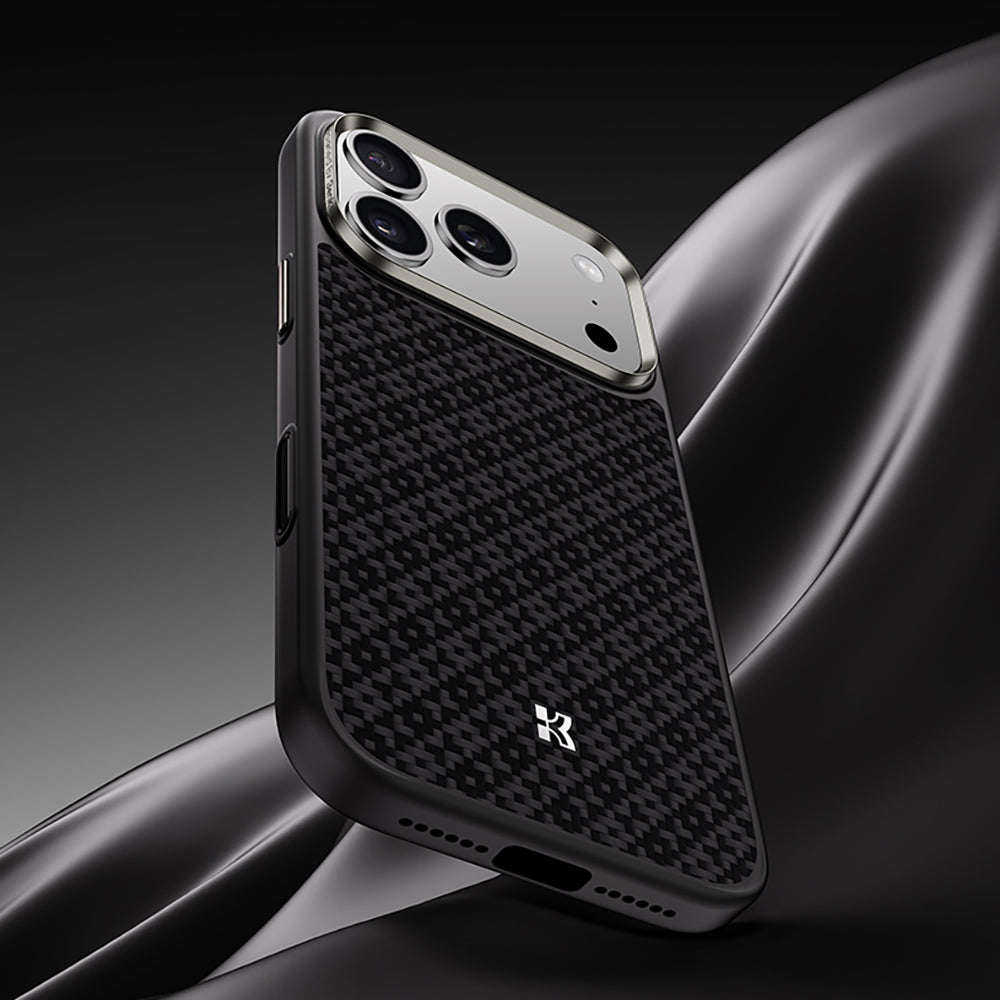 iPhone 17 Pro Kılıf M-Safe Şarj Özellikli Benks ArmorPro ArmorGrid Serisi Kevlar Kapak