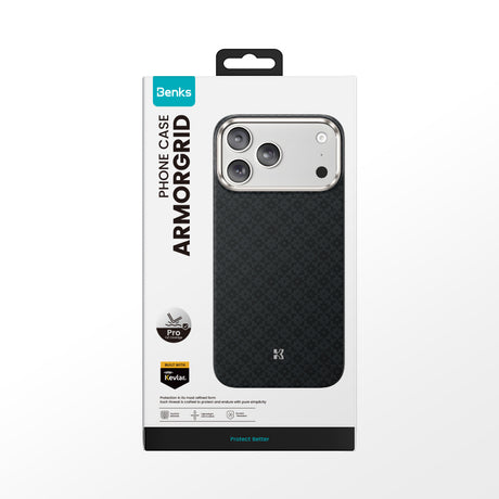 iPhone 17 Pro Kılıf M-Safe Şarj Özellikli Benks ArmorPro ArmorGrid Serisi Kevlar Kapak