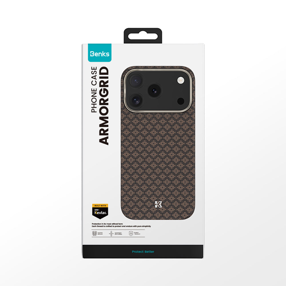 Apple iPhone 17 Pro Max Kılıf M-Safe Şarj Özellikli Benks ArmorAir ArmorGrid Serisi Kevlar Kapak