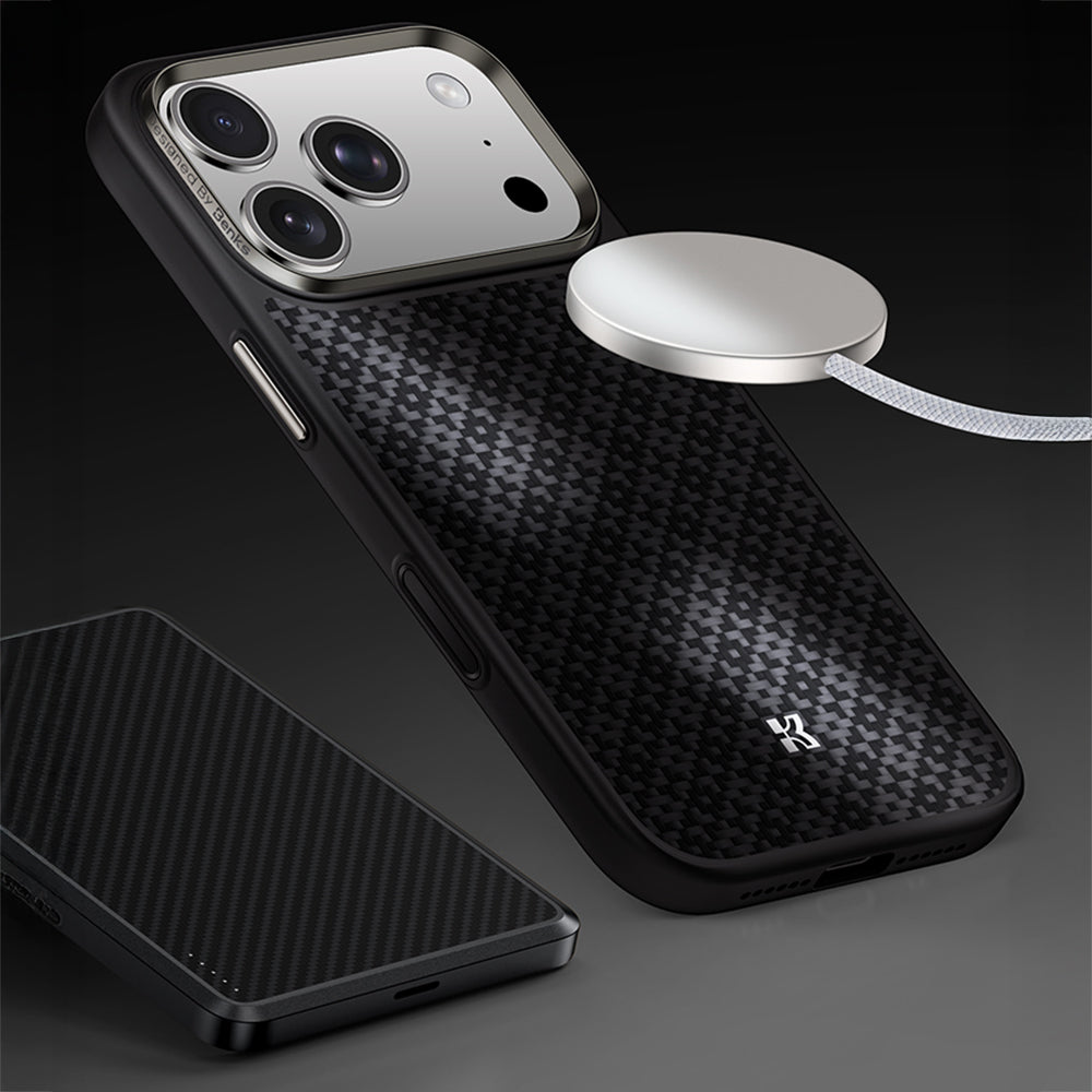 Apple iPhone 17 Pro Max Kılıf M-Safe Şarj Özellikli Benks ArmorPro ArmorGrid Serisi Kevlar Kapak
