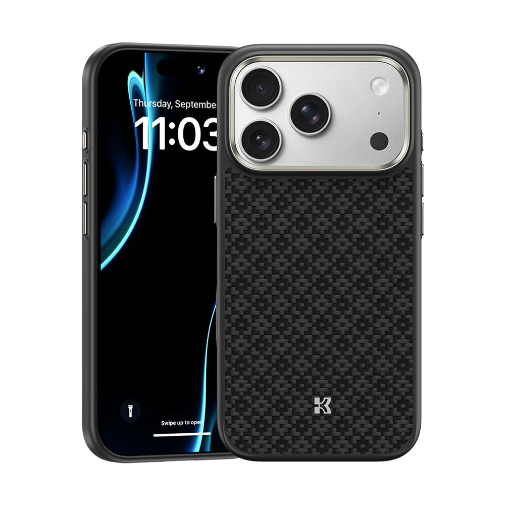 Apple iPhone 17 Pro Max Kılıf M-Safe Şarj Özellikli Benks ArmorPro ArmorGrid Serisi Kevlar Kapak