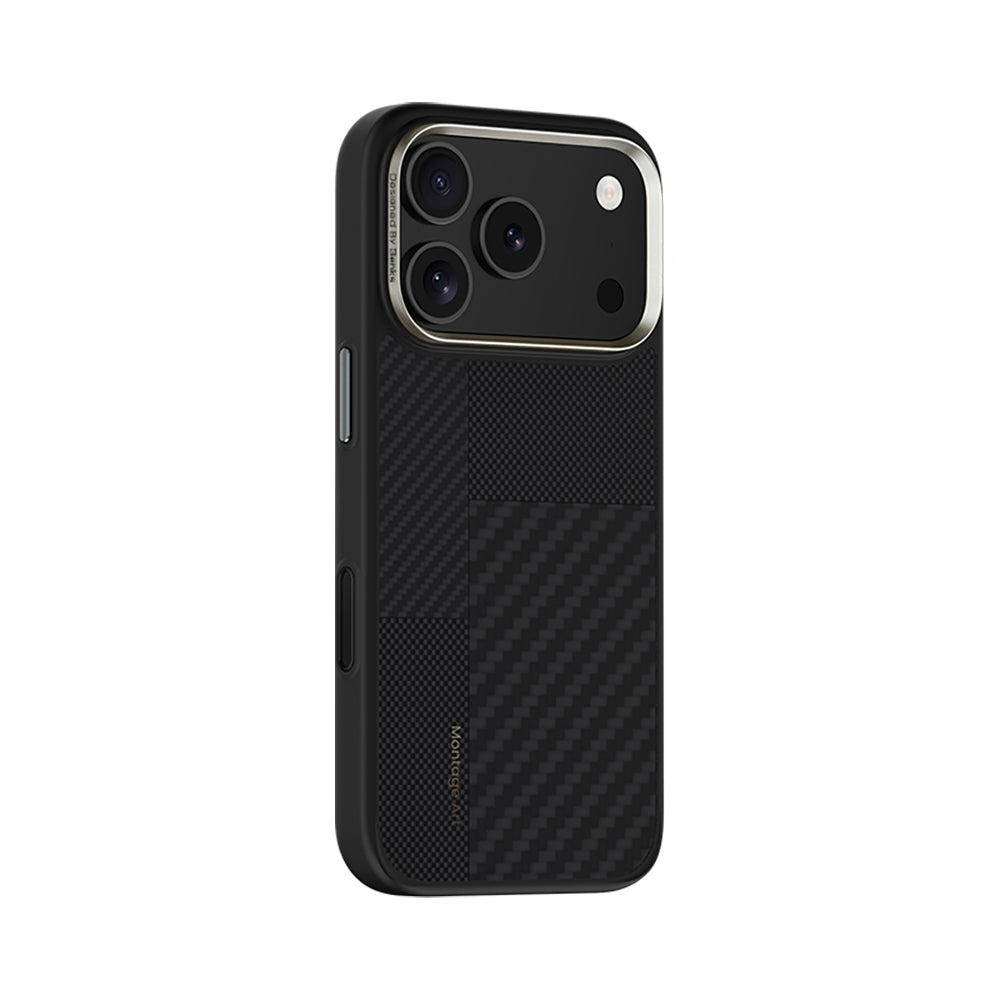 iPhone 17 Pro Max Kılıf M-safe Şarj Özellikli Karbon Fiber Benks Montage Hybrid ArmorPro Kevlar Kapak