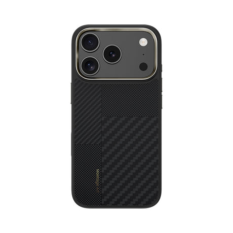 Apple iPhone 17 Pro Max Kılıf M-safe Şarj Özellikli Karbon Fiber Benks Montage Hybrid ArmorPro Kevlar Kapak