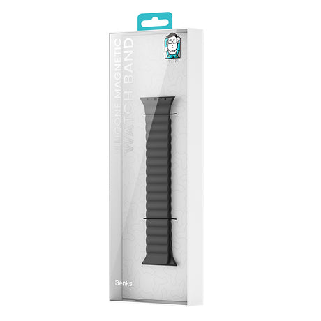 Apple Watch 7 8 9 10 - 40 41 42 mm uyumlu Benks Magnetik Tak Çıkar Silikon Çift Renkli Mıknatıslı Strap Kayış
