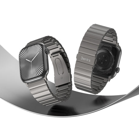 Apple Watch 7 8 9 10 11 - 44 45 46 49 mm uyumlu Benks Aero Titan Serisi Titanyum Kordon Kayış