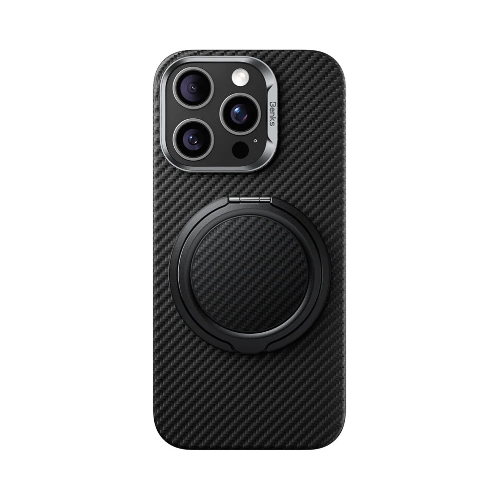 Benks MagClap Magnetik 360 Derece Dönebilen Hybrid Karbon Fiber Desenli Parmak Ring Stand