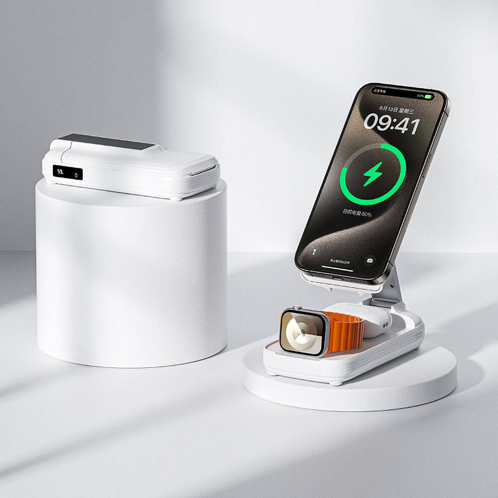 Benks MP13 5in1 Dijital LED Göstergeli Katlanabilir Kablosuz Şarj