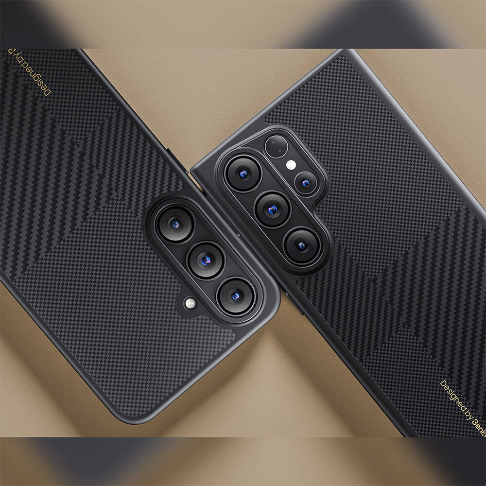 Galaxy S24 Kılıf Magsafe Şarj Özellikli Karbon Fiber Benks Montage ArmorPro Kevlar Kapak