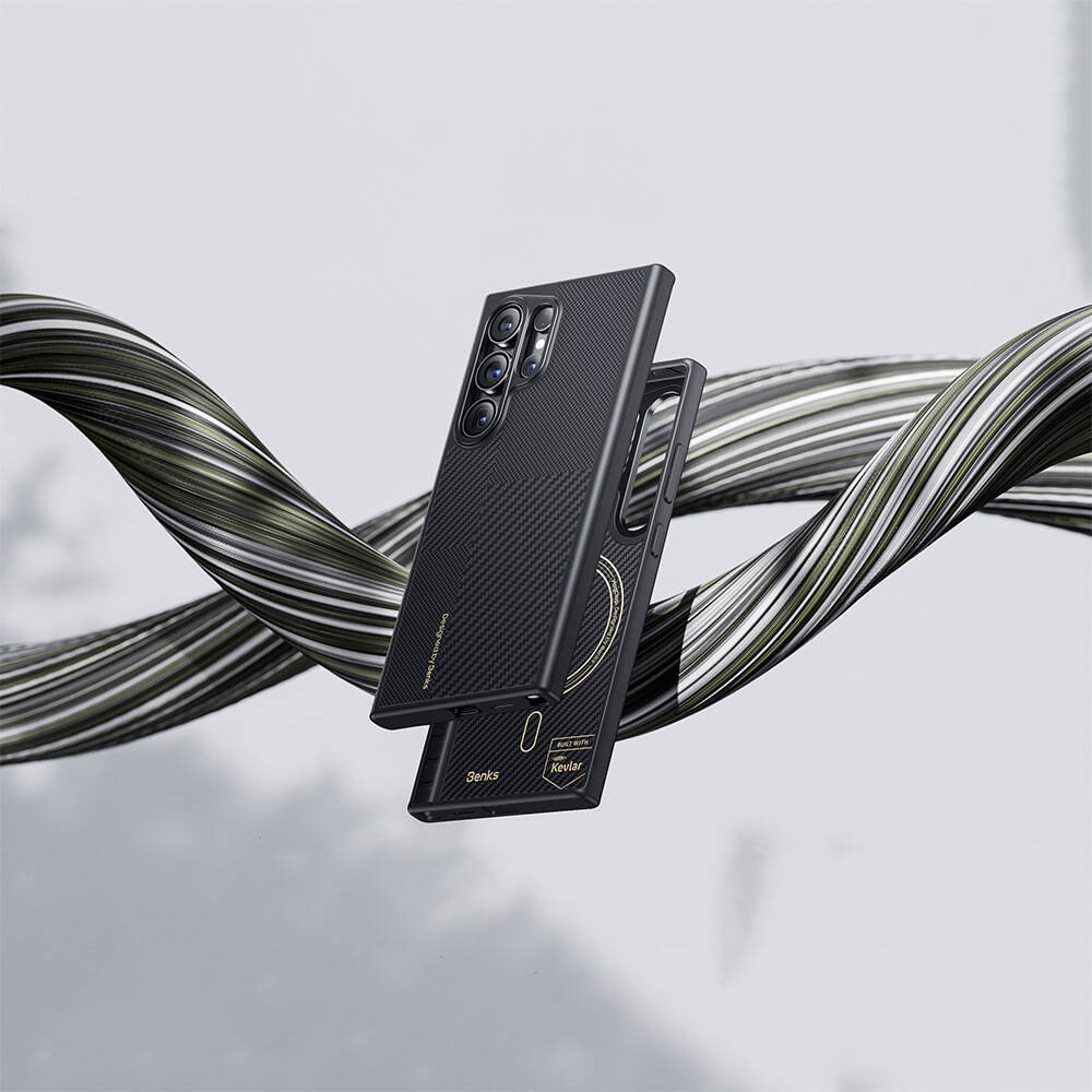 Galaxy S24 Kılıf Magsafe Şarj Özellikli Karbon Fiber Benks Montage ArmorPro Kevlar Kapak