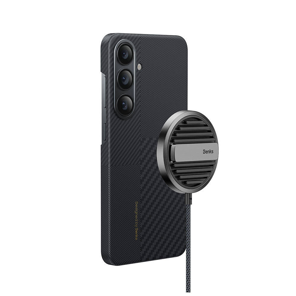 Galaxy S24 Kılıf Magsafe Şarj Özellikli Karbon Fiber Benks Montage ArmorAir Kevlar Kapak