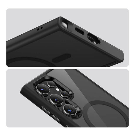 Galaxy S24 Ultra Kılıf Magsafe Şarj Özellikli Şeffaf Arka Yüzey Benks MagClap TPU Çerçeve Kapak