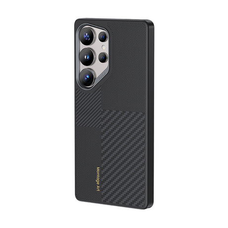 Galaxy S25 Ultra Kılıf Magsafe Şarj Özellikli Karbon Fiber Benks Montage Hybrid ArmorPro Kevlar Kapak