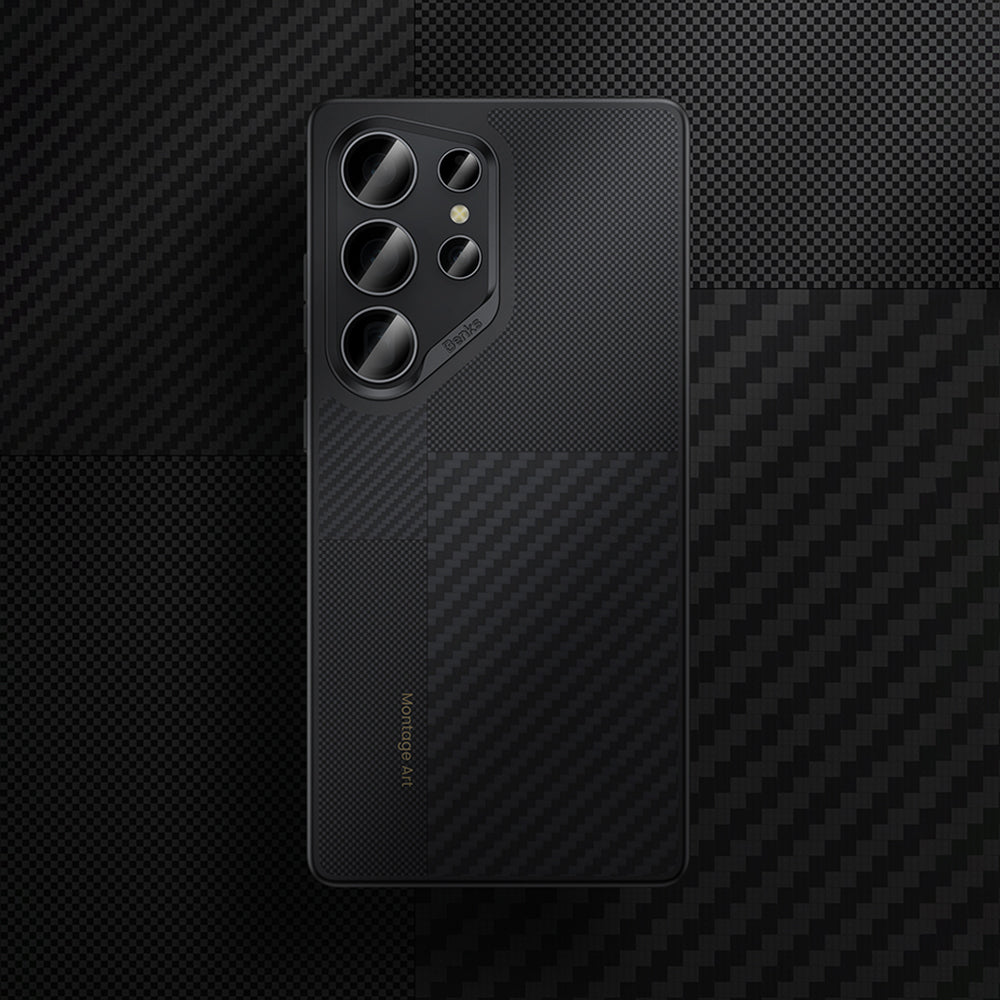 Galaxy S25 Ultra Kılıf Magsafe Şarj Özellikli Karbon Fiber Benks Montage ArmorPro Kevlar Kapak