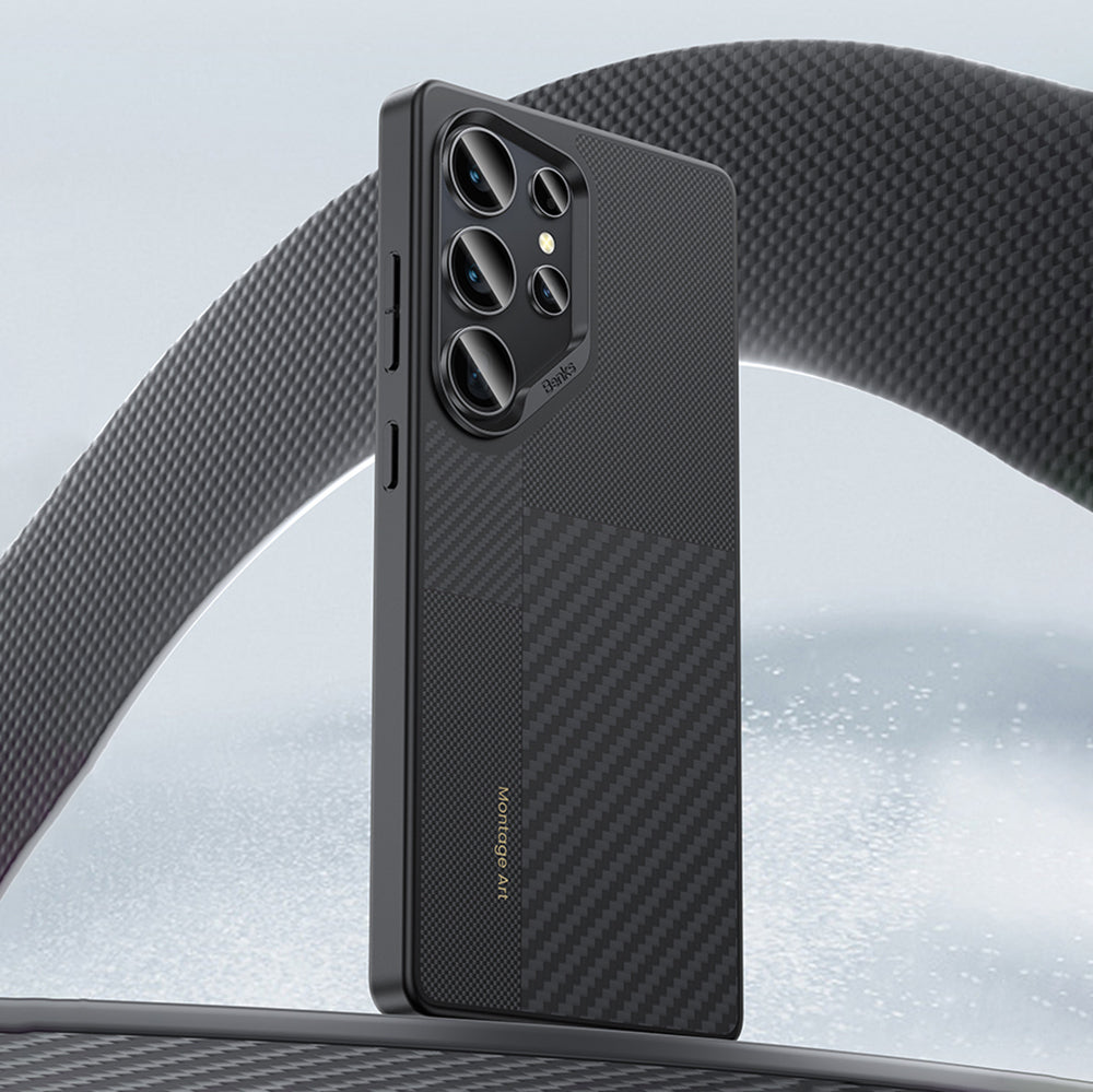 Galaxy S25 Ultra Kılıf Magsafe Şarj Özellikli Karbon Fiber Benks Montage ArmorPro Kevlar Kapak