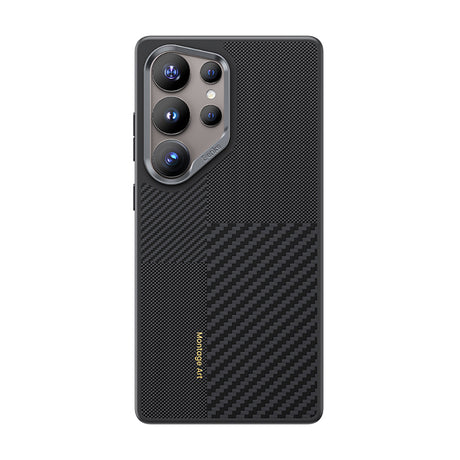Galaxy S25 Ultra Kılıf Magsafe Şarj Özellikli Karbon Fiber Benks Montage Hybrid ArmorPro Kevlar Kapak