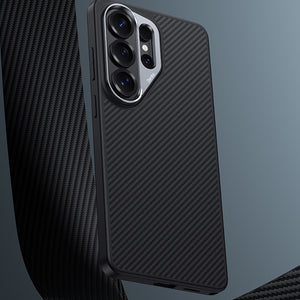 Galaxy S26 Ultra Kılıf Karbon Fiber M-safe Şarj Özellikli Benks Hybrid ArmorPro 600D Kevlar Kapak