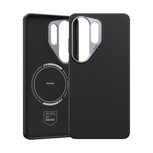 Galaxy S26 Ultra Kılıf Karbon Fiber M-safe Şarj Özellikli Benks Hybrid ArmorPro 600D Kevlar Kapak