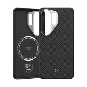 Galaxy S26 Ultra Kılıf M-Safe Şarj Özellikli Benks ArmorPro ArmorGrid Serisi Kevlar Kapak