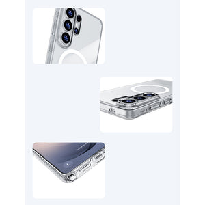 Galaxy S26 Ultra Kılıf M-safe Şarj Özellikli Benks Magnetik Crystal Serisi Şeffaf Kapak