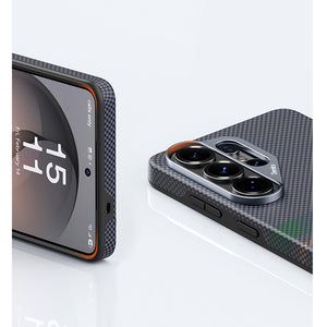 Galaxy S26 Ultra Kılıf M-safe Şarj Özellikli Karbon Fiber Tasarımlı Benks Aurora ArmorPro Kevlar Kapak