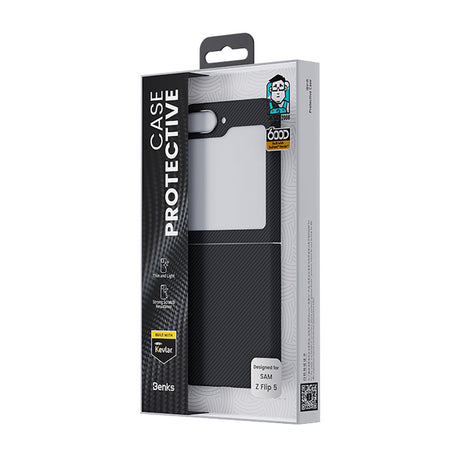 Galaxy Z Flip 5 Kılıf Karbon Fiber Benks Essential Hybrid ArmorAir 600D Kevlar Kapak