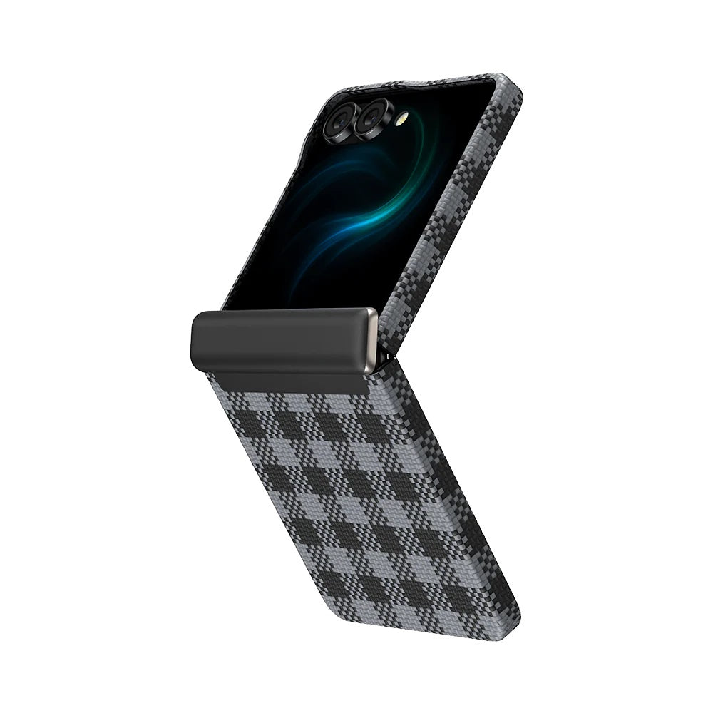 Galaxy Z Flip 7 Kılıf M-safe Şarj Özellikli Ekose Tasarımlı Benks ArmorAir ArmorVichy Kevlar Kapak