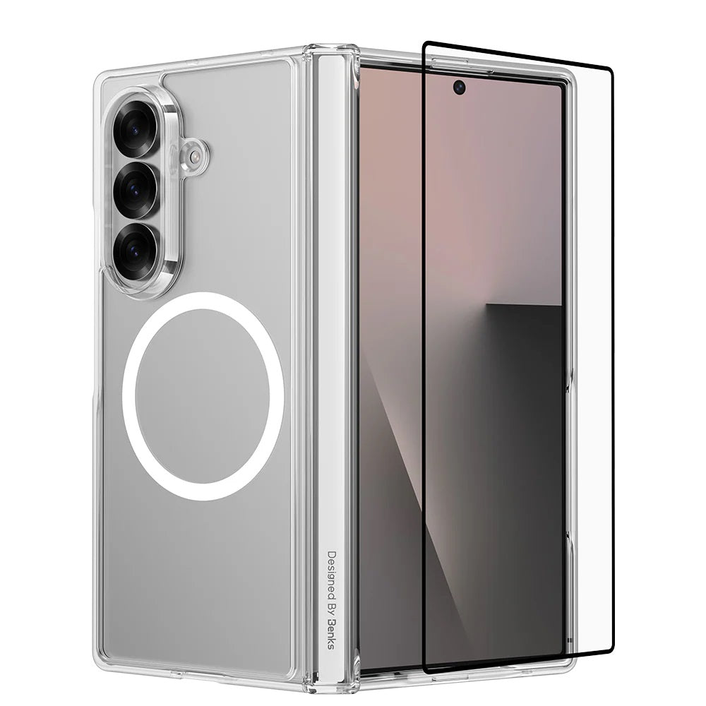 Galaxy Z Fold 7 Benks Crystal Grand Combo Üçlü Aksesuar Seti (Ön & Arka Şeffaf Kapak + Ekran Koruyucu)